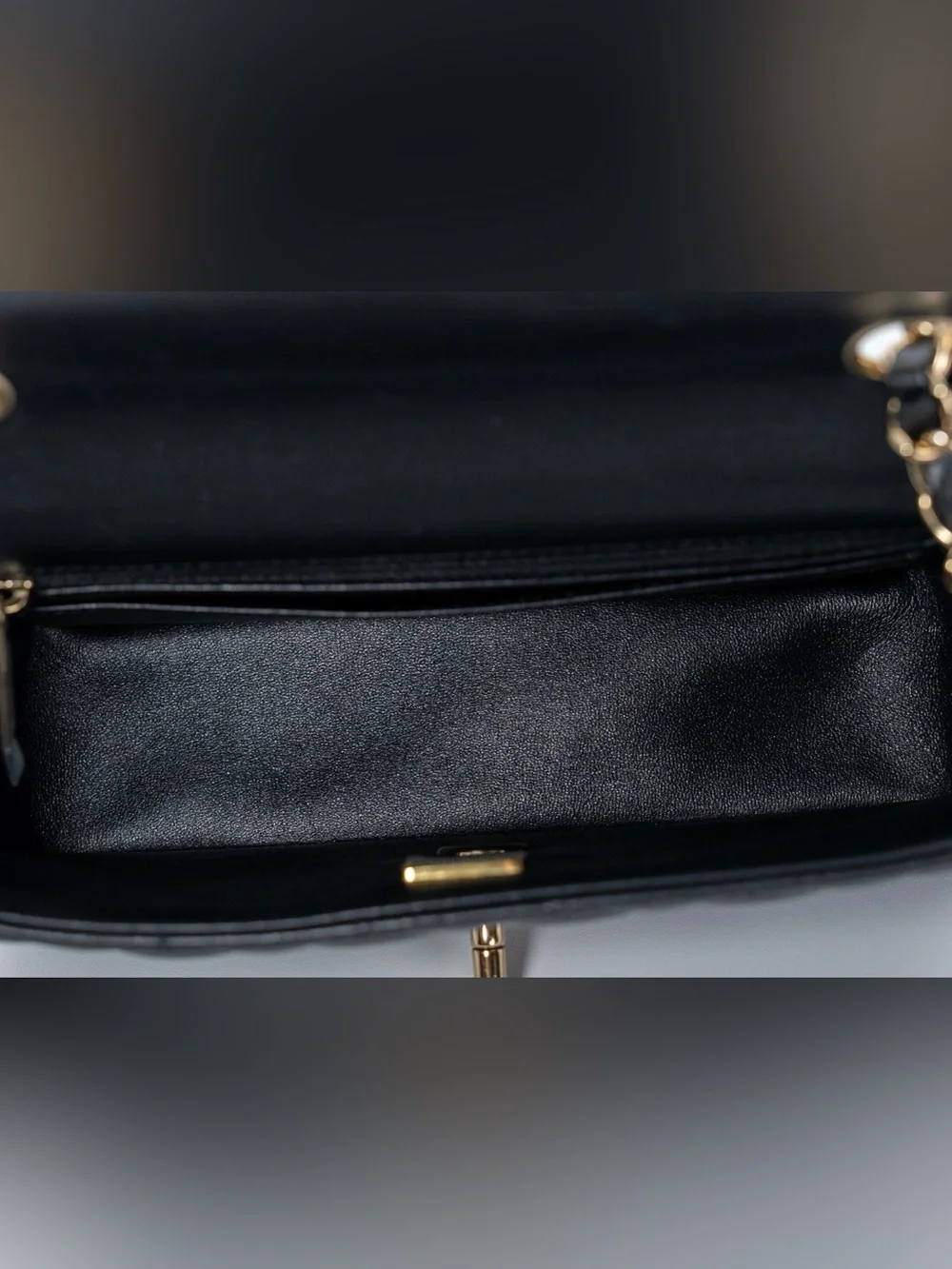 CHANEL Lambskin Quilted Mini Rectangular Flap Black
